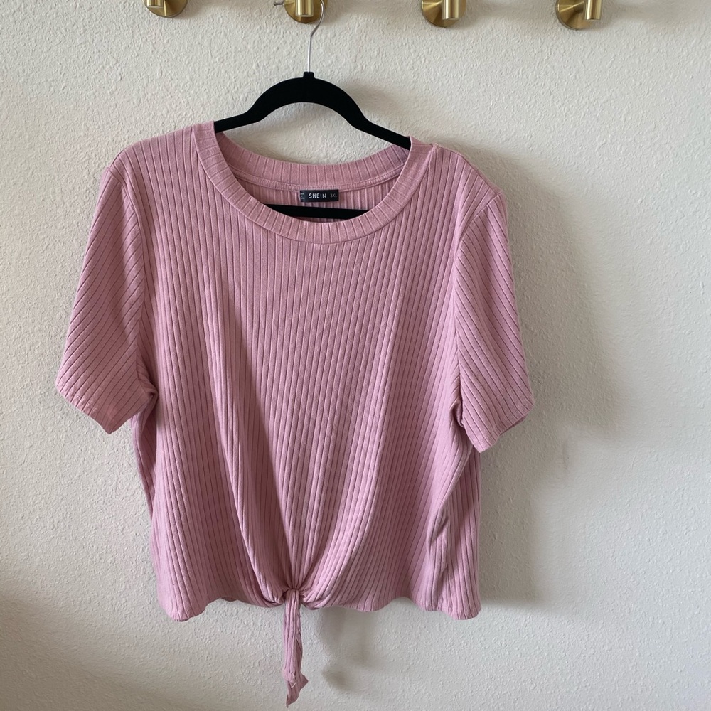Ribbed Pink Top